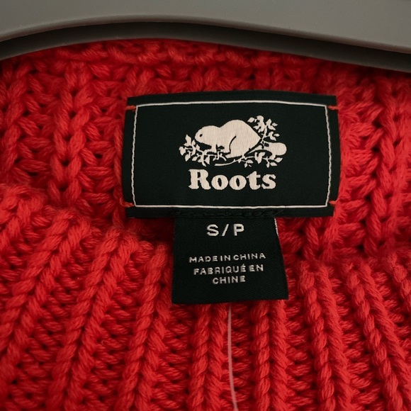Red/orange knitted Roots Sweater - Picture 2 of 3